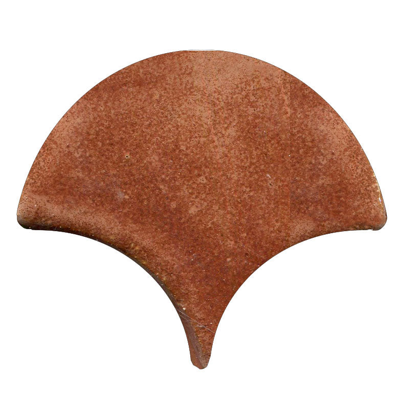 Peacock-Scallop shape tile matte brown